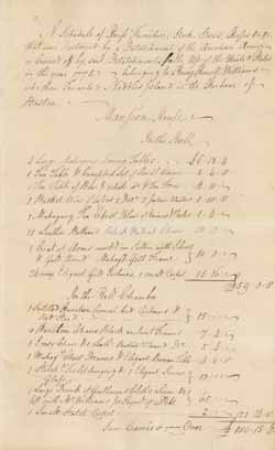 List of items belonging to Henry Howell Williams destroyed in 1775, 10 March 1787 