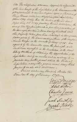 Report of the committee appointed by the Commonwealth of Massachusetts to consider the petition of Henry Howell Williams, 14 February 1792 