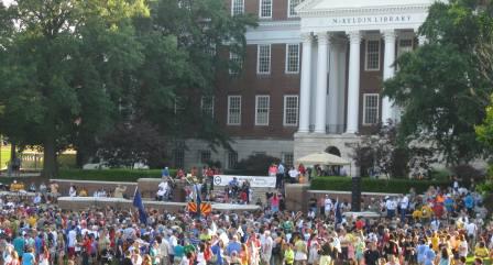 Panaromic shot of opening ceremony at National History Day in  College Park Maryland