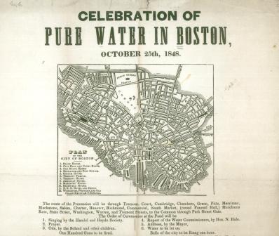 Map of boston showing parad route