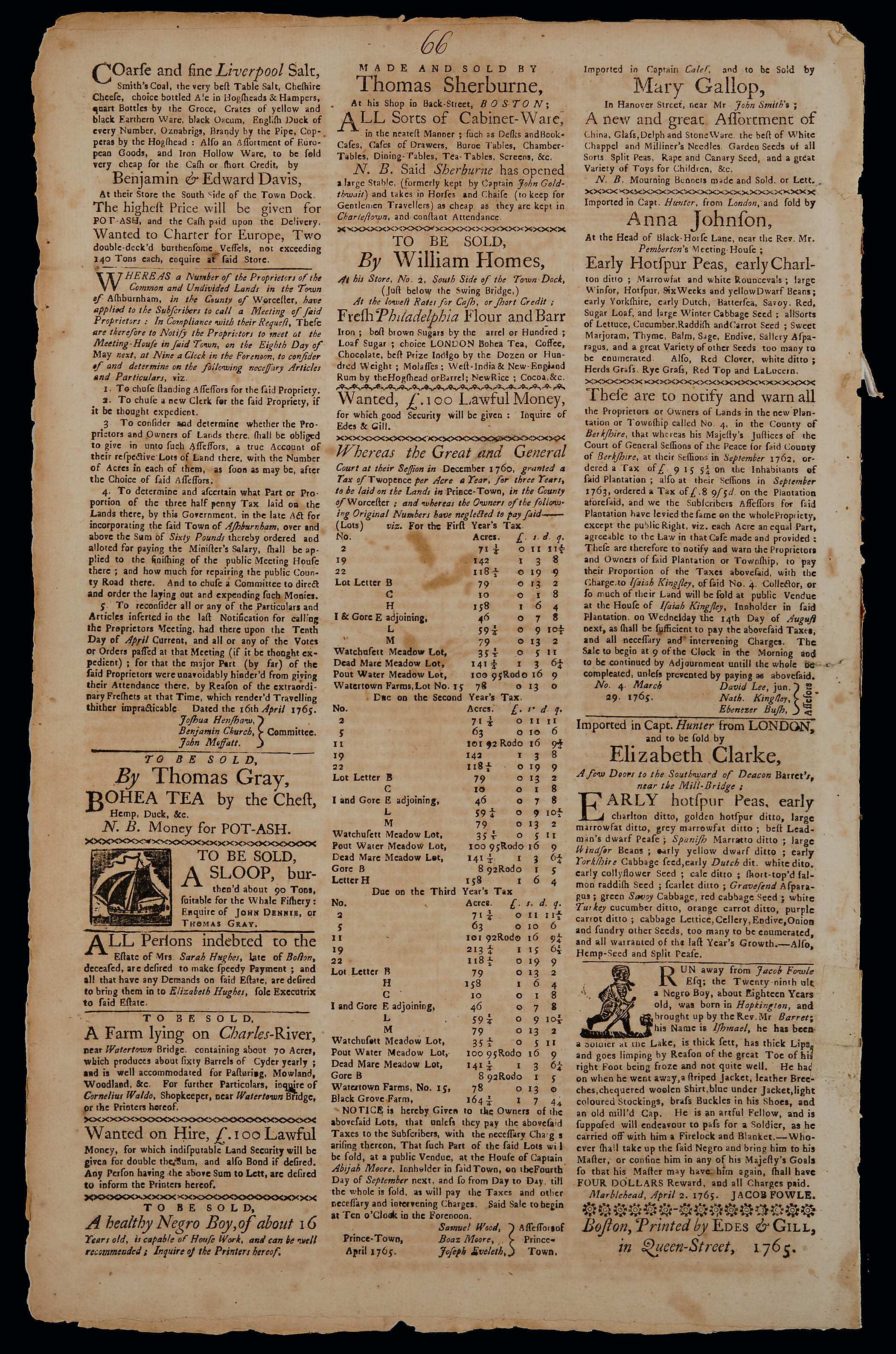 yellowed newspaper with torn edges and black type